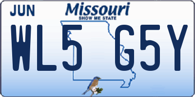MO license plate WL5G5Y
