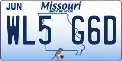 MO license plate WL5G6D