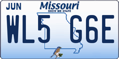 MO license plate WL5G6E