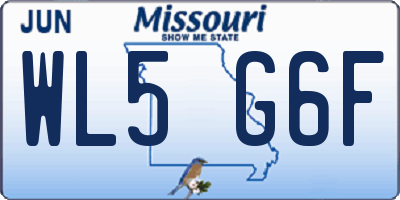 MO license plate WL5G6F