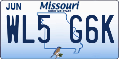 MO license plate WL5G6K