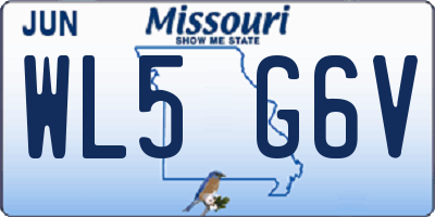 MO license plate WL5G6V