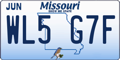MO license plate WL5G7F
