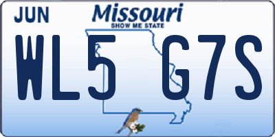 MO license plate WL5G7S