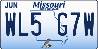 MO license plate WL5G7W
