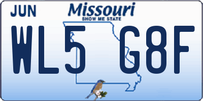 MO license plate WL5G8F
