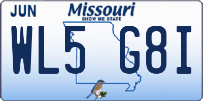 MO license plate WL5G8I