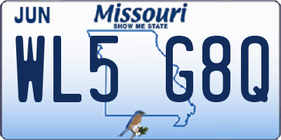 MO license plate WL5G8Q