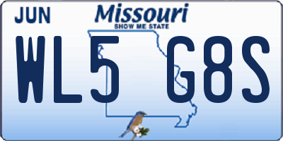 MO license plate WL5G8S