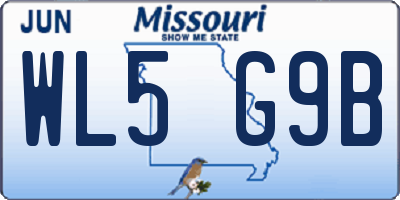 MO license plate WL5G9B