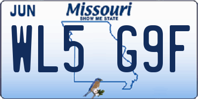 MO license plate WL5G9F