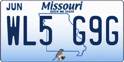 MO license plate WL5G9G