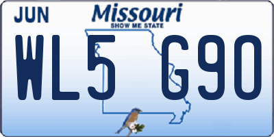 MO license plate WL5G9O