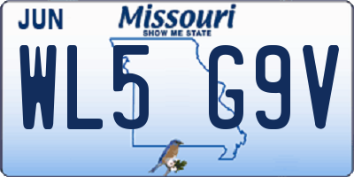 MO license plate WL5G9V