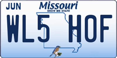 MO license plate WL5H0F