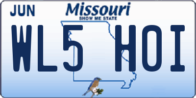 MO license plate WL5H0I