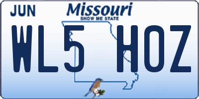 MO license plate WL5H0Z