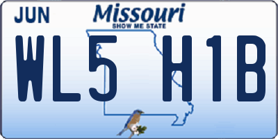 MO license plate WL5H1B