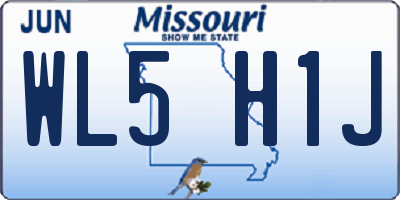 MO license plate WL5H1J