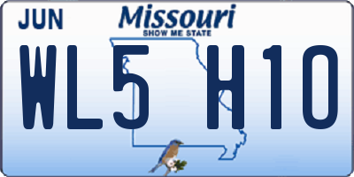 MO license plate WL5H1O