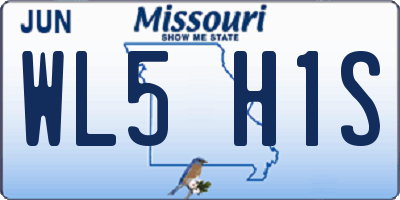 MO license plate WL5H1S