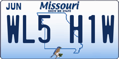 MO license plate WL5H1W