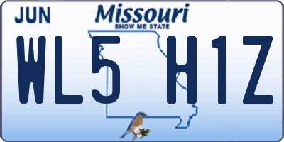 MO license plate WL5H1Z