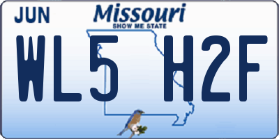 MO license plate WL5H2F