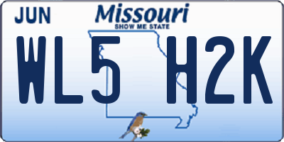 MO license plate WL5H2K