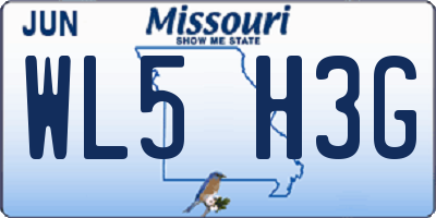MO license plate WL5H3G
