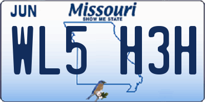 MO license plate WL5H3H