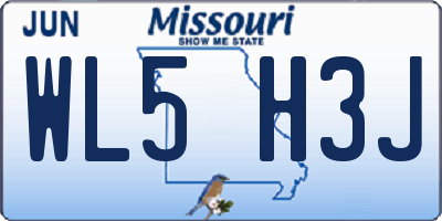 MO license plate WL5H3J