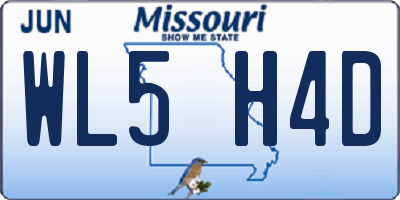MO license plate WL5H4D