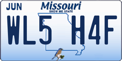 MO license plate WL5H4F