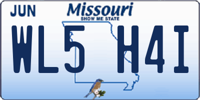 MO license plate WL5H4I