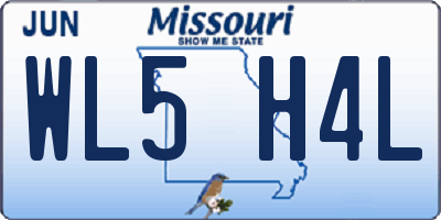 MO license plate WL5H4L