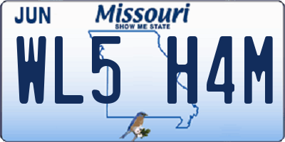 MO license plate WL5H4M