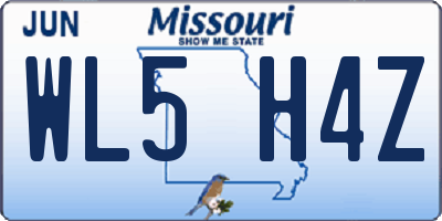 MO license plate WL5H4Z