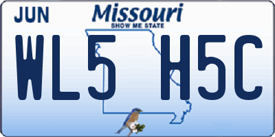MO license plate WL5H5C