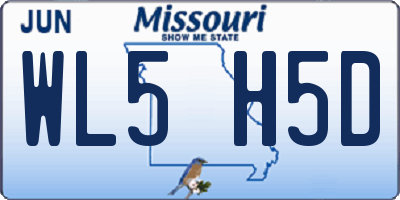 MO license plate WL5H5D