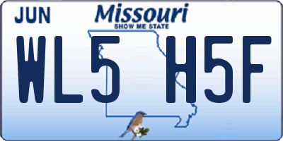 MO license plate WL5H5F
