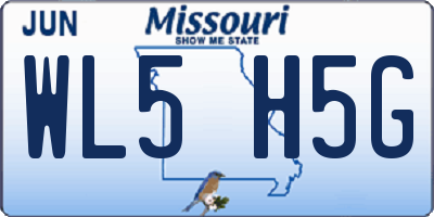 MO license plate WL5H5G