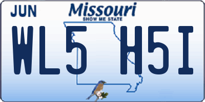 MO license plate WL5H5I