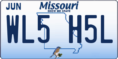 MO license plate WL5H5L