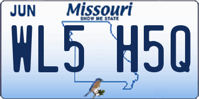 MO license plate WL5H5Q