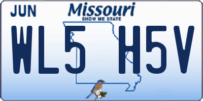 MO license plate WL5H5V