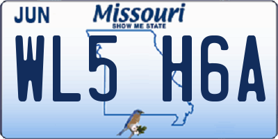 MO license plate WL5H6A