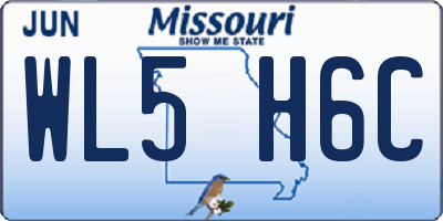 MO license plate WL5H6C