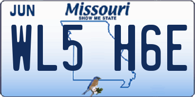 MO license plate WL5H6E