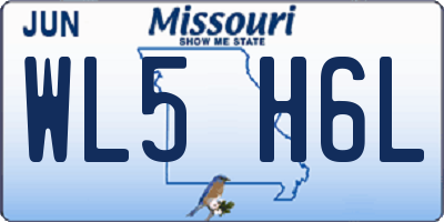 MO license plate WL5H6L